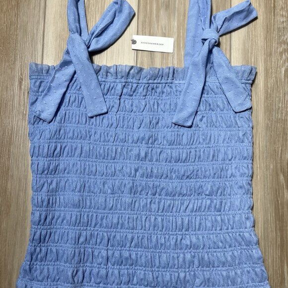 Anthropologie Tops - NWT Anthropologie Blue Smocked Blue Cami Top - Women Size Large